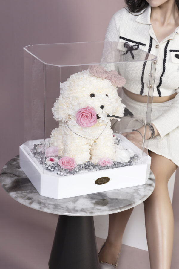 The Forever Furry Friend with Blush Pink Forever Rose
